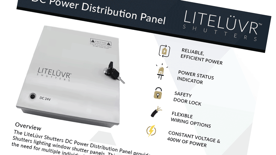 LiteLüvr Shutters DC Installation - Power Distribution