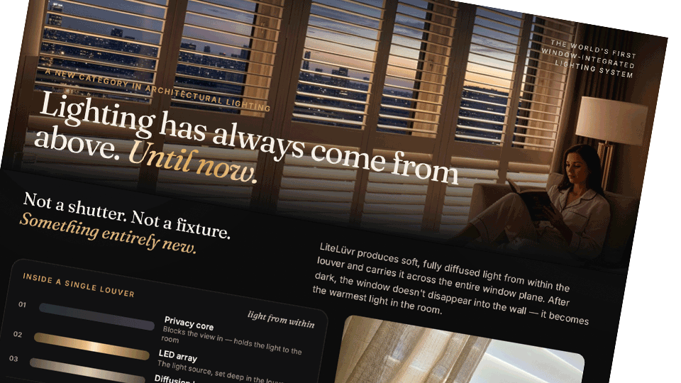 Lumina Shutters Sales Brochure