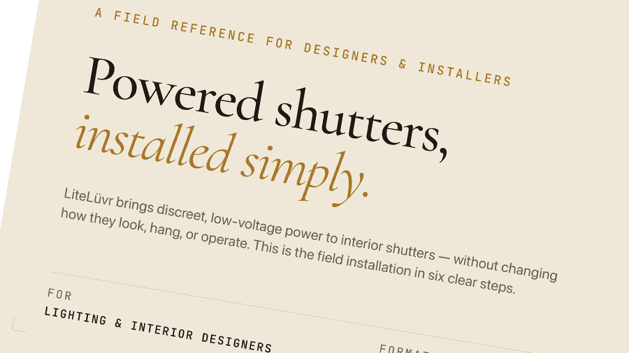 LiteLüvr Shutters DC Installation - Power Distribution